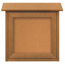 United Visual Push-Pin Outdoor Enclosed Bulletin Board, Natural Cork, 18"H x 18"W, Cedar - UVSM1818-CEDAR