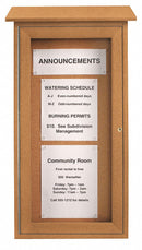United Visual Push-Pin Outdoor Enclosed Bulletin Board, Natural Cork, 34"H x 16"W, Cedar - UVDM1634-CEDAR
