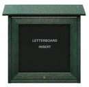 United Visual Letter Board Outdoor Enclosed Bulletin Board, Vinyl, 18 inH x 18 inW, Woodland Green - UVSM1818LB-WOODGRN