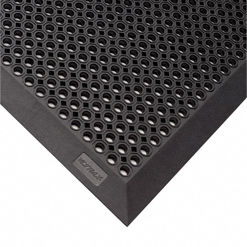 Notrax Outdoor Entrance Mat, 6 ft L, 4 ft W, 1/2 in Thick, Rectangle, Black - 599S0046BL