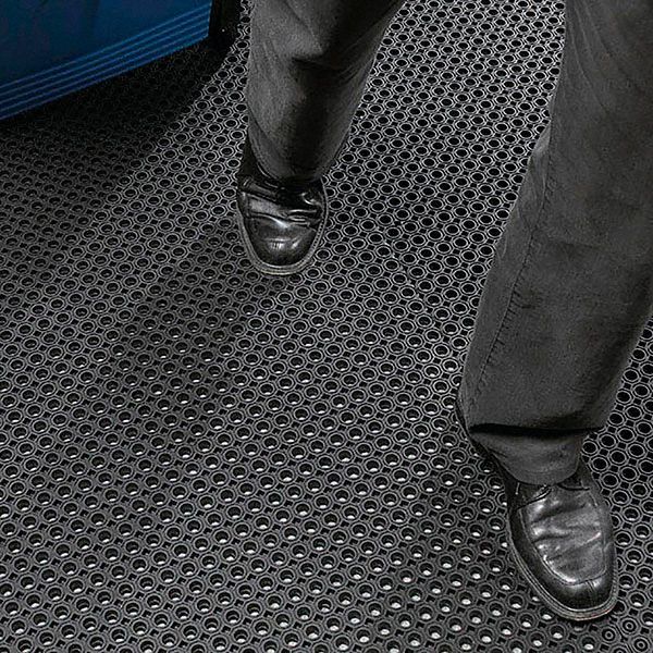 Notrax Outdoor Entrance Mat, 6 ft L, 4 ft W, 1/2 in Thick, Rectangle, Black - 599S0046BL