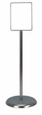 United Visual Sign Holder, Pedestal, 7x11, Metal, Chrome - UVPSH711