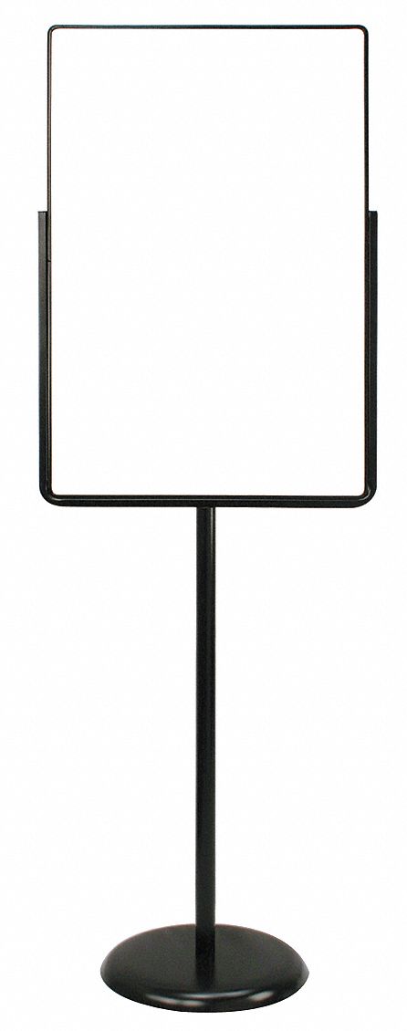 United Visual Sign Holder, Pedestal, 24x36, Metal, Black - UVPSH23