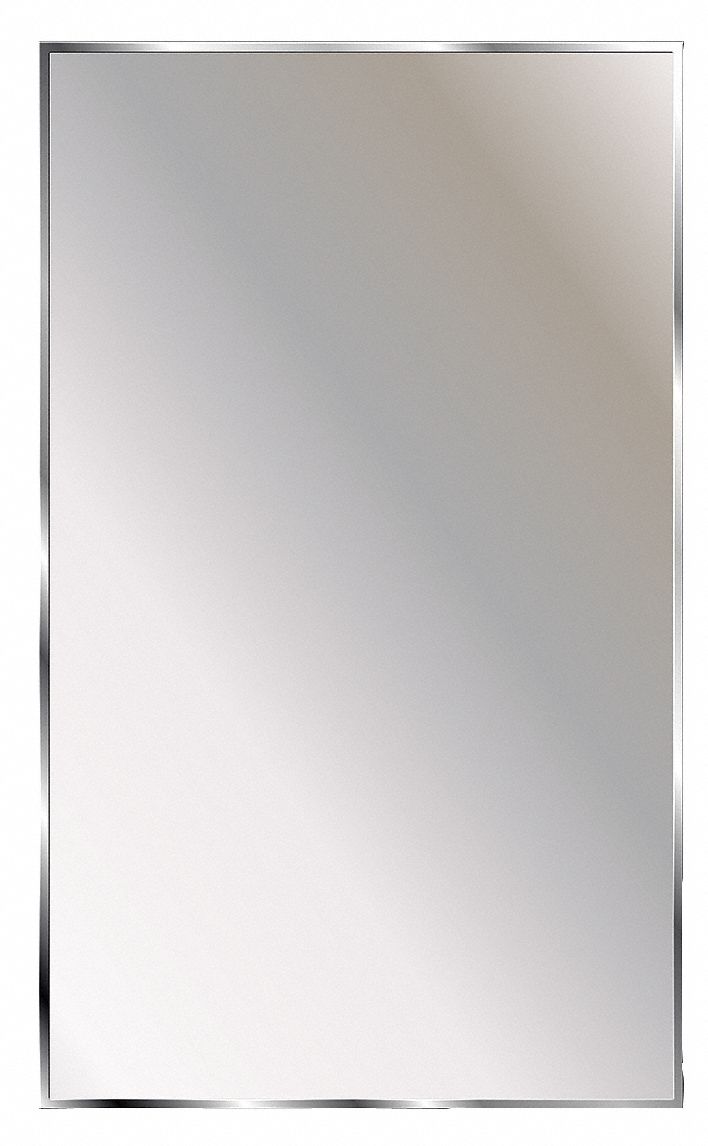 Ketcham Washroom Mirror, Theftproof, Channel Framed, Height (In.) 24 in, Width (In.) 18 in - TPM-1824