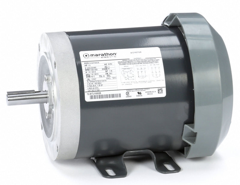 Marathon Motors 1/3 HP, General Purpose Motor, 3-Phase, 1725 Nameplate RPM, 208-230/460 Voltage, 56C Frame - 5K42FN4035