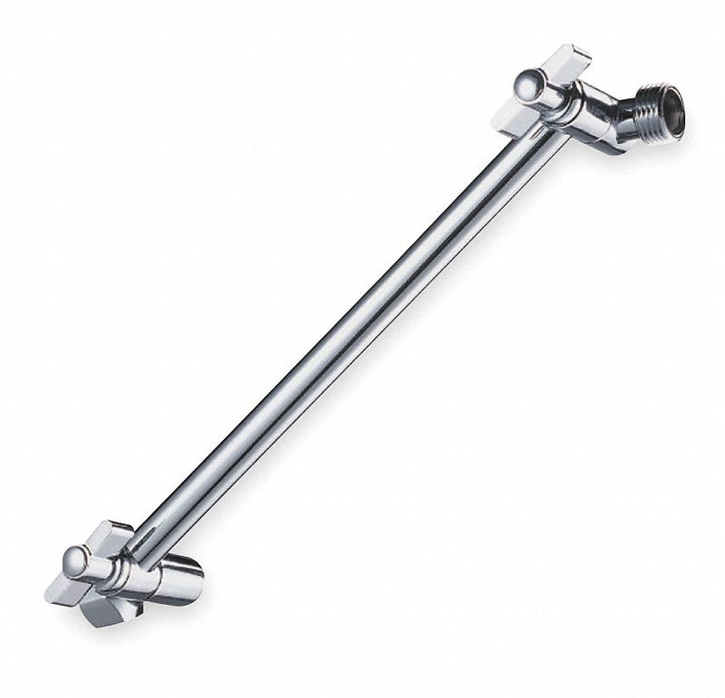 Trident Shower Arm, Chrome Finish, For Use With Handheld Showers, 9" Length, 1/2" Connection - 6NU13