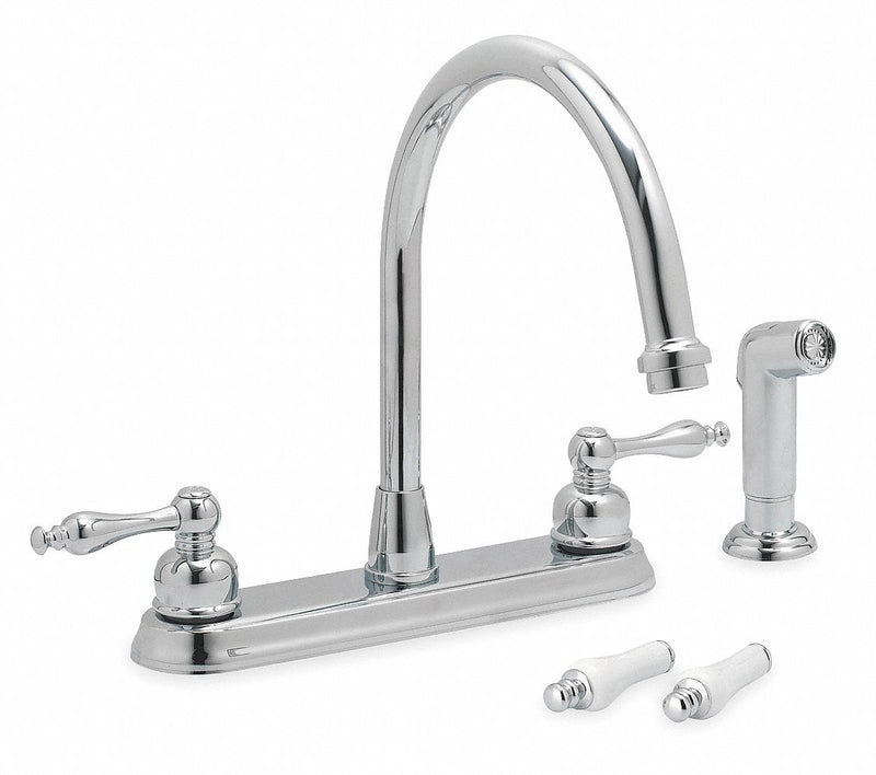 Trident Chrome, Gooseneck, Kitchen Sink Faucet, Manual Faucet Activation, 1.80 gpm - 12U344