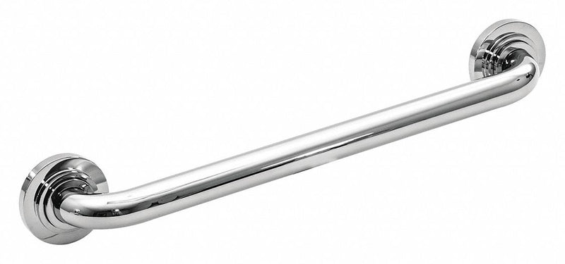 WingIts Length 18 in, Halo Flanges, Stainless Steel, Grab Bar, Silver - WPGB5PS18HAL
