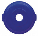Rubbermaid BRUTE Series Bottle and Can Recycling Top, Round, Flat, 32 gal, Blue - 1788376