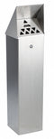 No Butts Bin 1 3/4 gal Cigarette Receptacle, 35 in Height, 8 in Base Dia., Metal, Silver - HDD01