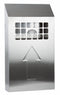 No Butts Bin 1/2 gal Cigarette Receptacle, 18 in Height, 10 in Base Dia., Metal, Silver - NBB01