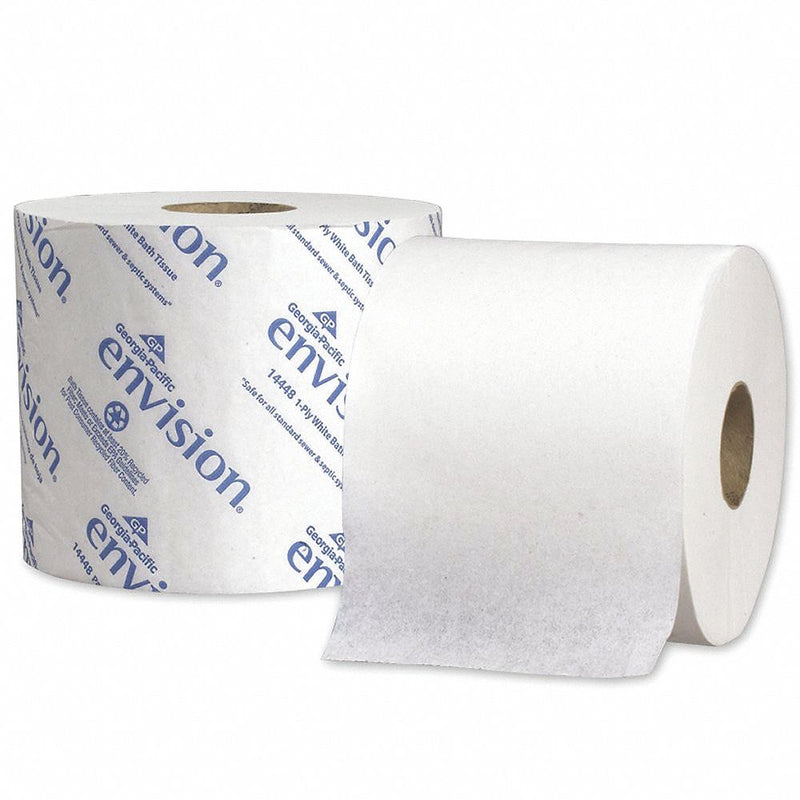 Georgia-Pacific Toilet Paper Roll, Envision(R), Standard Core, 2 Ply, 1 5/8 in Core Dia., PK 48 - 19448/01