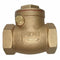 Top Brand Check Valve, 1 1/4 in, Single, Inline Swing, Brass, FNPT x FNPT - 6VDT6