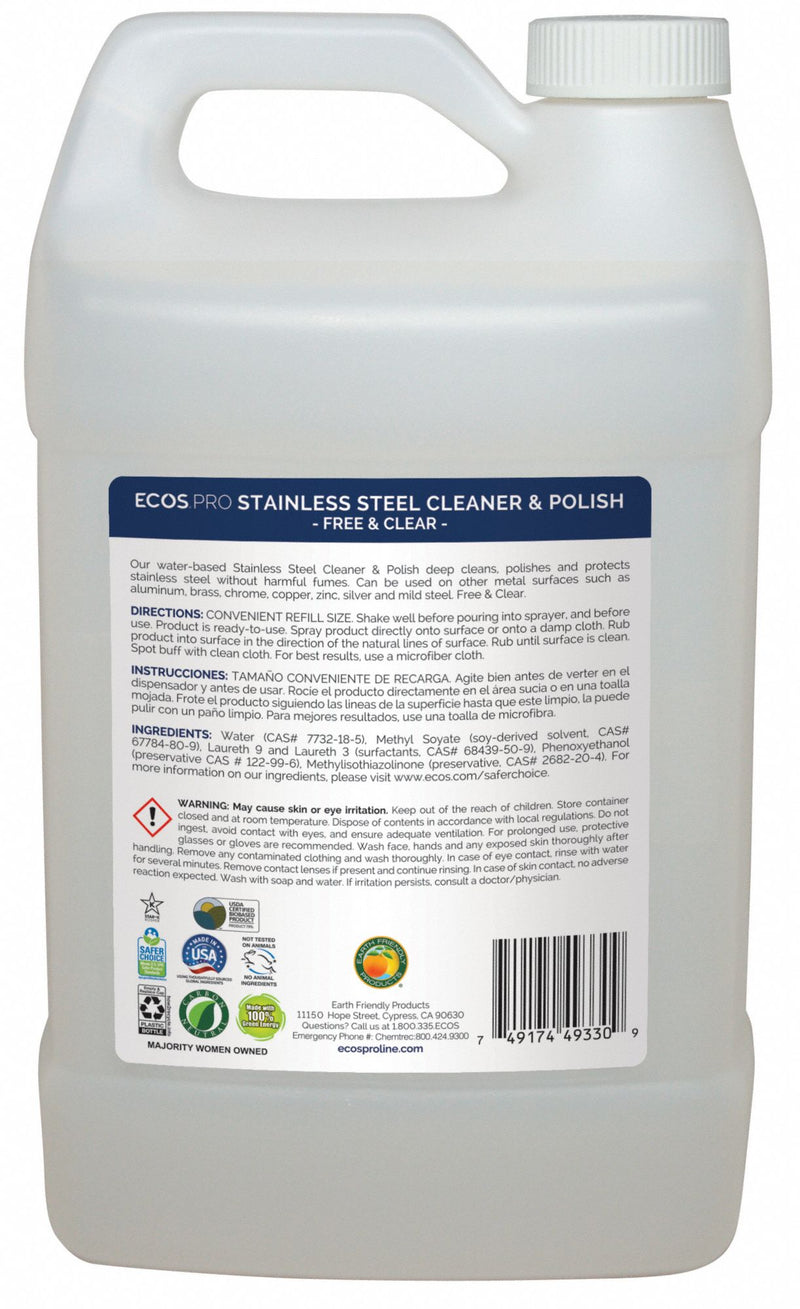 Ecos Pro Metal Cleaner and Polish, 1 gal. Cleaner Container Size, Jug Cleaner Container Type - PL9330/04