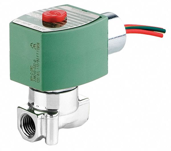 Redhat 120V AC Stainless Steel Solenoid Valve, Normally Closed, 1/4" Pipe Size - 8262H226