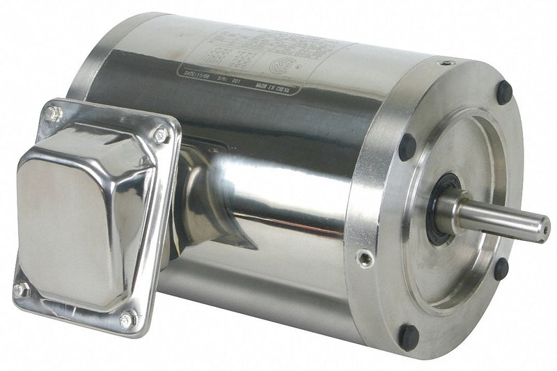 Dayton 1/2 HP Washdown Motor,3-Phase,1155 Nameplate RPM,208-230/460 Voltage,Frame 56C - 6WY51