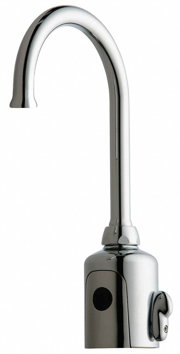 Chicago Faucets Chrome, Gooseneck, Bathroom Sink Faucet, Motion Sensor Faucet Activation, 0.5 gpm - 116.432.AB.1