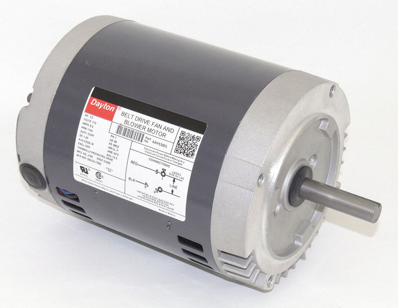Dayton 1/2 HP Belt Drive Motor, Split-Phase, 1140 Nameplate RPM, 115 Voltage, Frame 56CZ - 6XH53BG