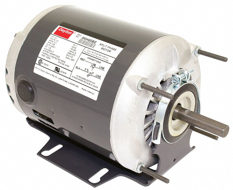 Dayton 1/4 HP, General Purpose Motor, Split-Phase, 1725 Nameplate RPM, 115 Voltage, 48Z Frame - 6XH65