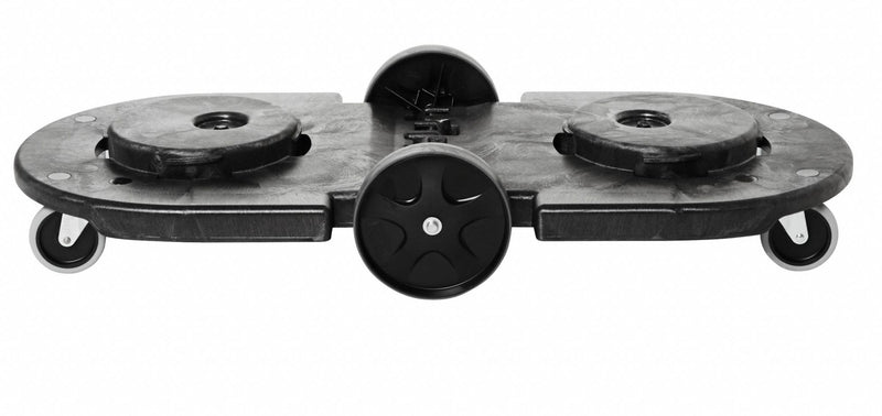 Rubbermaid Tandem Container Dolly, 400 lb Load Capacity, Round, 2 Max. No. of Containers - FG264600BLA