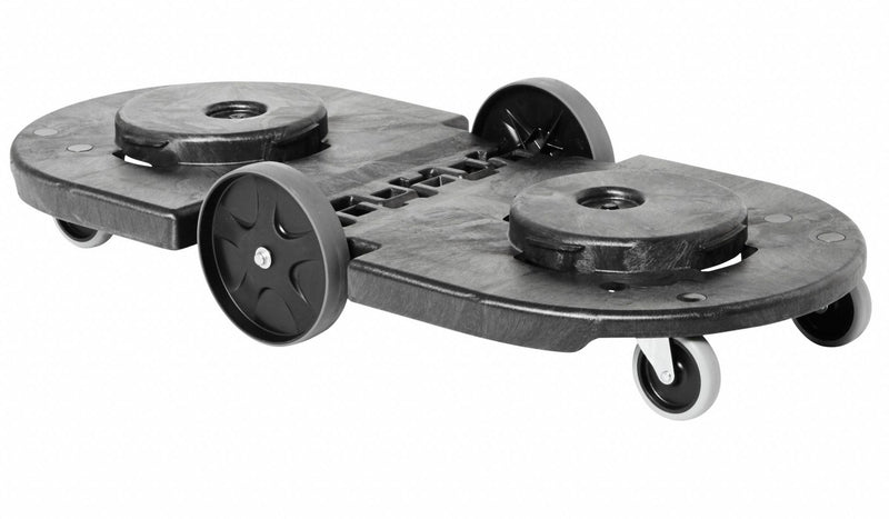 Rubbermaid Tandem Container Dolly, 400 lb Load Capacity, Round, 2 Max. No. of Containers - FG264600BLA