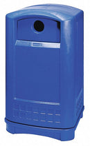 Rubbermaid 50 gal Square Recycling Can, Plastic, Blue - FG396873BLUE
