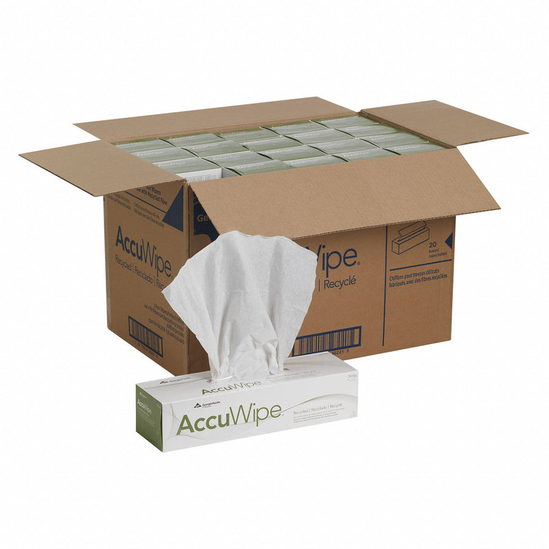 Georgia-Pacific Dry Wipe, Pacific Blue Basic√¢, 15" x 16-1/2", Number of Sheets 140, White, PK 20 - 29756/03