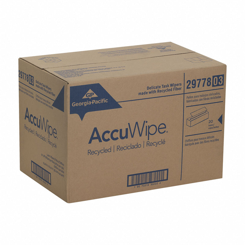 Georgia-Pacific Dry Wipe, Pacific Blue Basic√¢ AccuWipe, 15" x 16-3/4", Number of Sheets 70, White, PK 20 - 29778/03