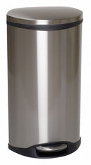Tough Guy 2 1/2 gal Oval Step Can, Metal, Silver - 6ZCL0