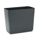 Rubbermaid Designer 2 Wastebasket, Rectangular, Plastic, 6.5 Gal, Black, 6/Carton - RCP25051CT