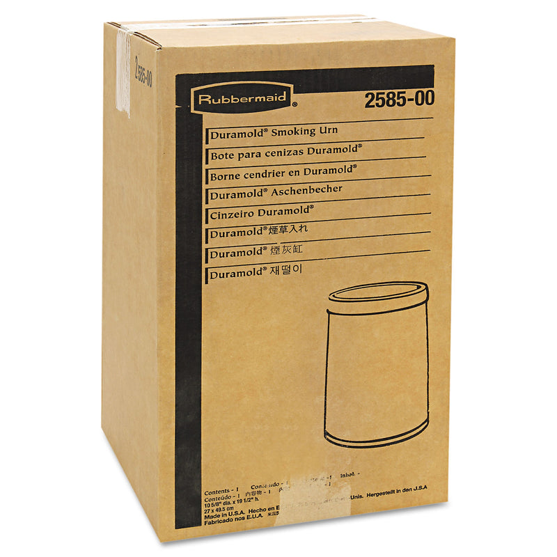 Rubbermaid Smoking Urn With Metal Ashtray Top, 19.5H X 11.5 Dia, Black - RCP258500BLA