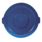 Rubbermaid Round Flat Top Lid, For 32 Gal Round Brute Containers, 22.25" Diameter, Blue - RCP263100BE