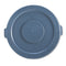 Rubbermaid Round Flat Top Lid, For 32 Gal Round Brute Containers, 22.25" Diameter, Gray - RCP263100GY