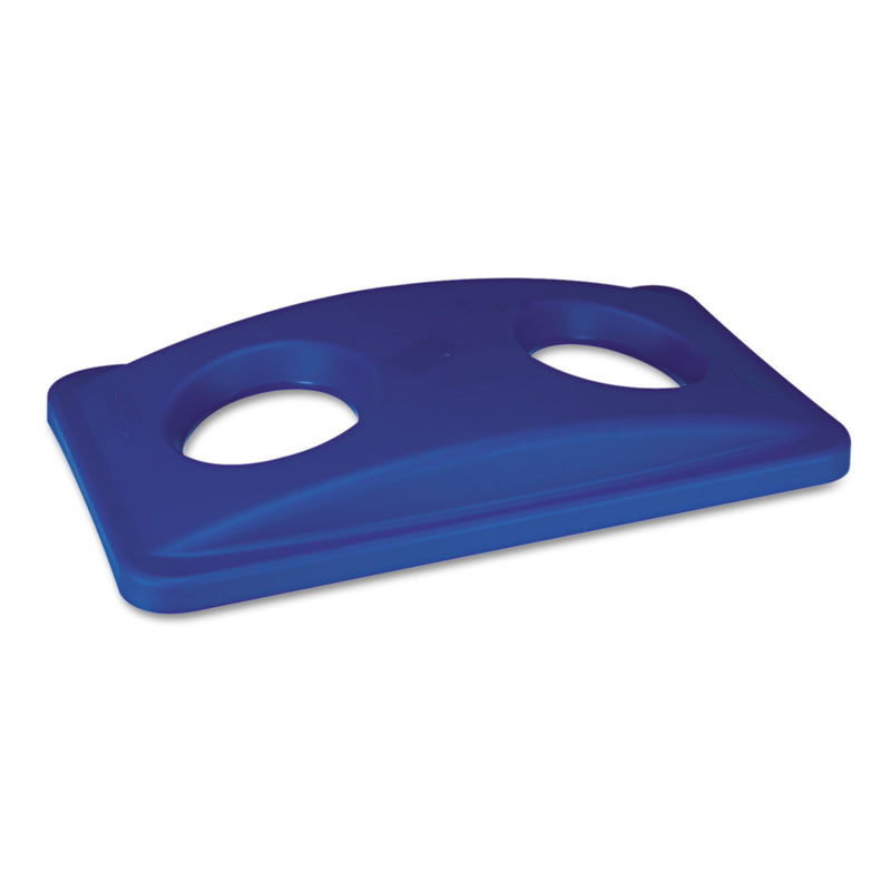 Rubbermaid Lid For Slim Jim Bottle Recycling Container, 20.38W X 11.38D X 2.75H, Blue - RCP269288BE