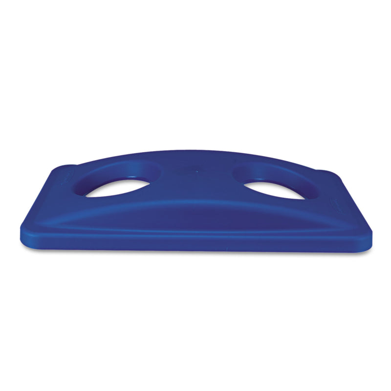 Rubbermaid Lid For Slim Jim Bottle Recycling Container, 20.38W X 11.38D X 2.75H, Blue - RCP269288BE