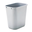 Rubbermaid Deskside Plastic Wastebasket, Rectangular, 7 Gal, Gray - RCP295600GY