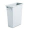 Rubbermaid Slim Jim Waste Container With Handles, Rectangular, Plastic, 15.9 Gal, Light Gray - RCP1971258