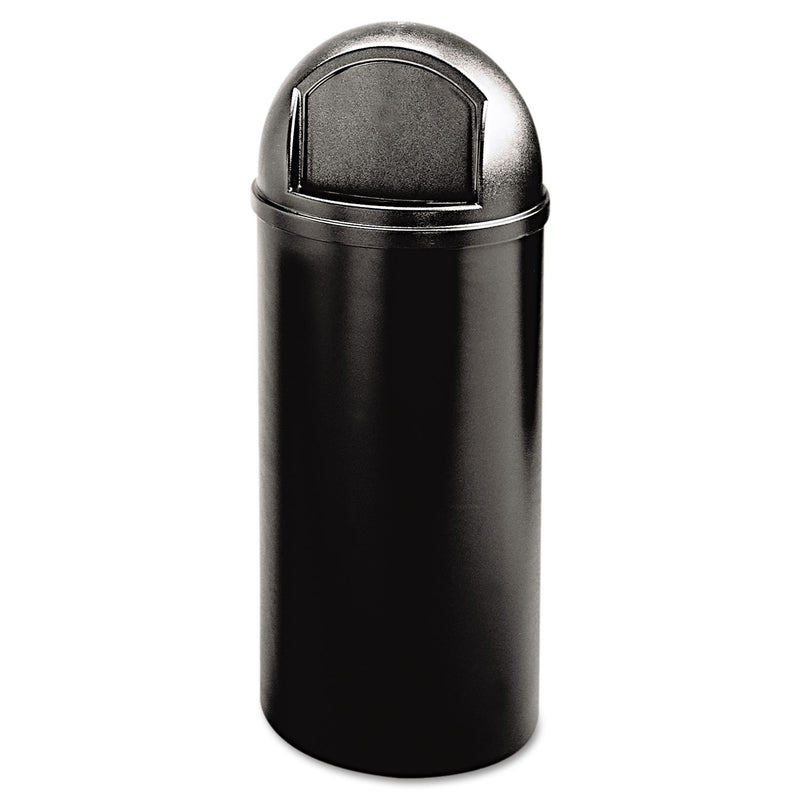 Rubbermaid Marshal Classic Container, Round, Polyethylene, 15 Gal, Black - RCP816088BK