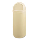 Rubbermaid Marshal Classic Container, Round, Polyethylene, 25 Gal, Beige - RCP817088BG