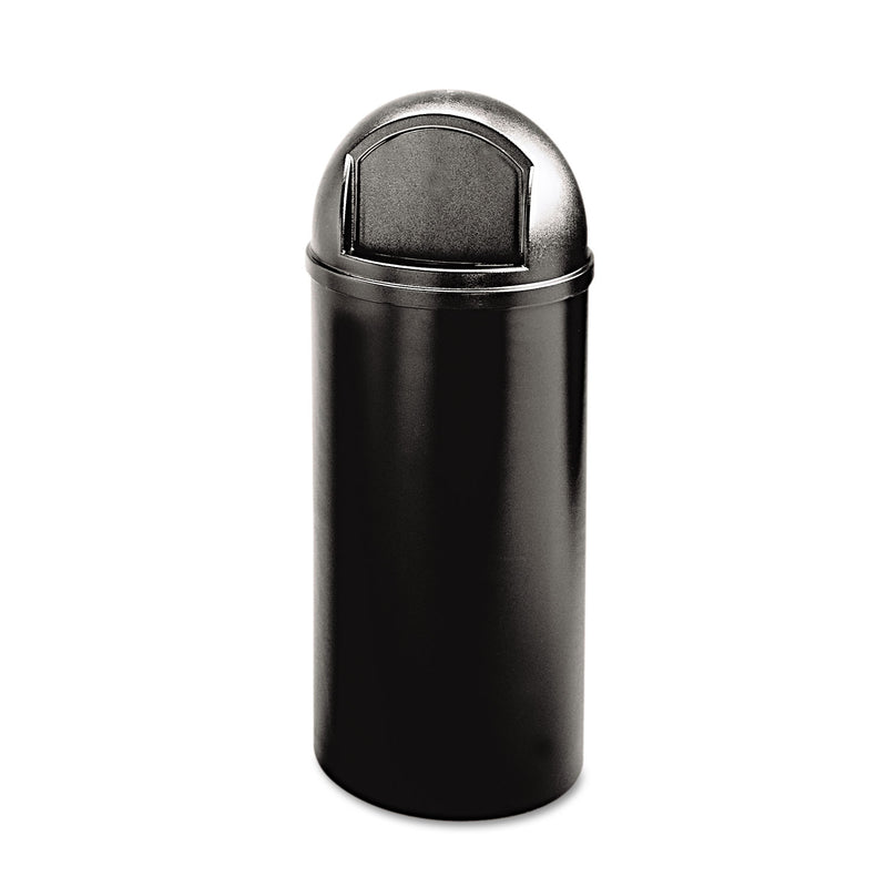 Rubbermaid Marshal Classic Container, Round, Polyethylene, 25 Gal, Black - RCP817088BK