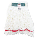 Rubbermaid Web Foot Shrinkless Looped-End Wet Mop Head, Cotton/Synthetic, Medium, White, 6/Carton - RCPA21206WHICT