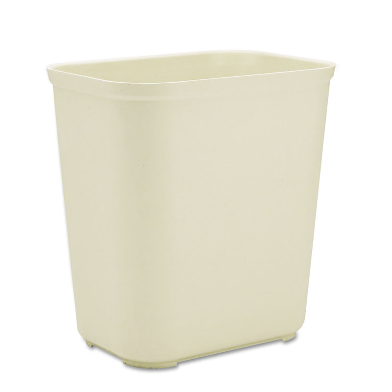 Rubbermaid Fire-Resistant Wastebasket, Rectangular, Fiberglass, 7 Gal, Beige - RCP254300BG