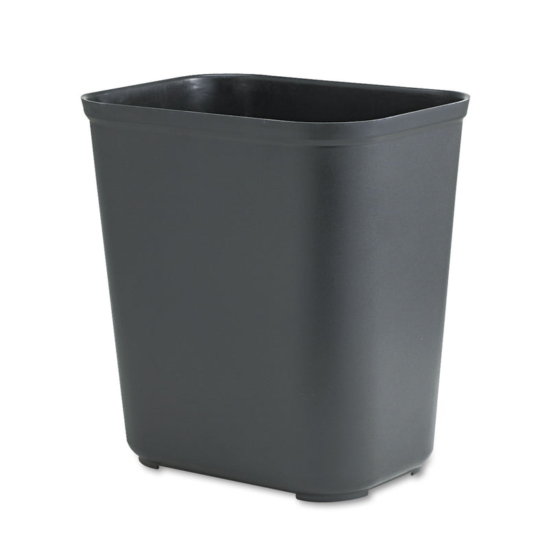 Rubbermaid Fire-Resistant Wastebasket, Rectangular, Fiberglass, 7 Gal, Black - RCP254300BK