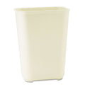 Rubbermaid Fire-Resistant Wastebasket, Rectangular, Fiberglass, 10 Gal, Beige - RCP254400BG