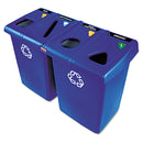 Rubbermaid Glutton Recycling Station, Four-Stream, 92 Gal, Blue - RCP1792372