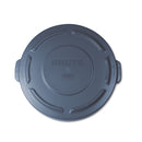 Rubbermaid Flat Top Lid For 20 Gal Round Brute Containers, 19.88" Diameter, Gray - RCP261960GRA