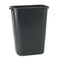 Rubbermaid Deskside Plastic Wastebasket, Rectangular, 10.25 Gal, Black - RCP295700BK