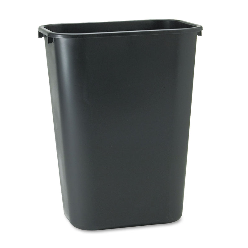 Rubbermaid Deskside Plastic Wastebasket, Rectangular, 10.25 Gal, Black - RCP295700BK