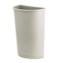 Rubbermaid Untouchable Waste Container, Half-Round, Plastic, 21 Gal, Beige - RCP352000BG