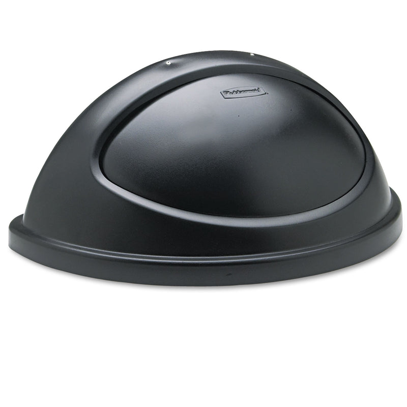 Rubbermaid Untouchable Plastic Half-Round Lid, 21.38W X 12.38D X 9.13H, Black - RCP362000BK